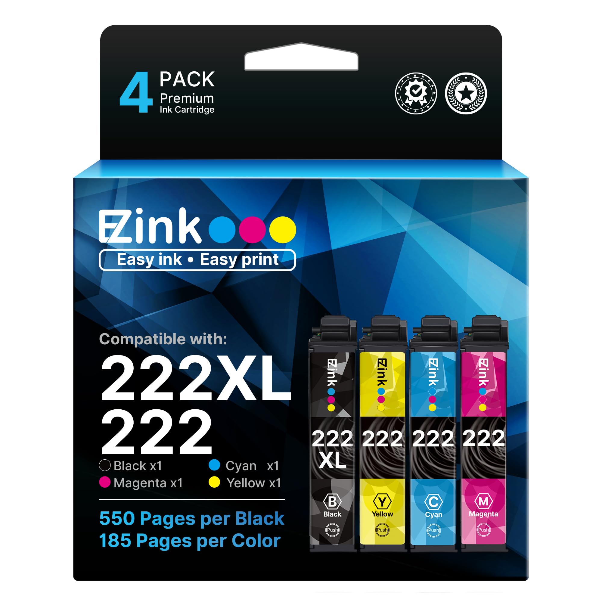 Amazon.co.jp: E-Z インク 再生品 Epson 222 222XL用 インク